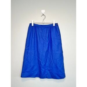 Pendleton Vintage Royal Blue 100% Virgin Wool A-Line Midi Skirt Size 12 T690-134